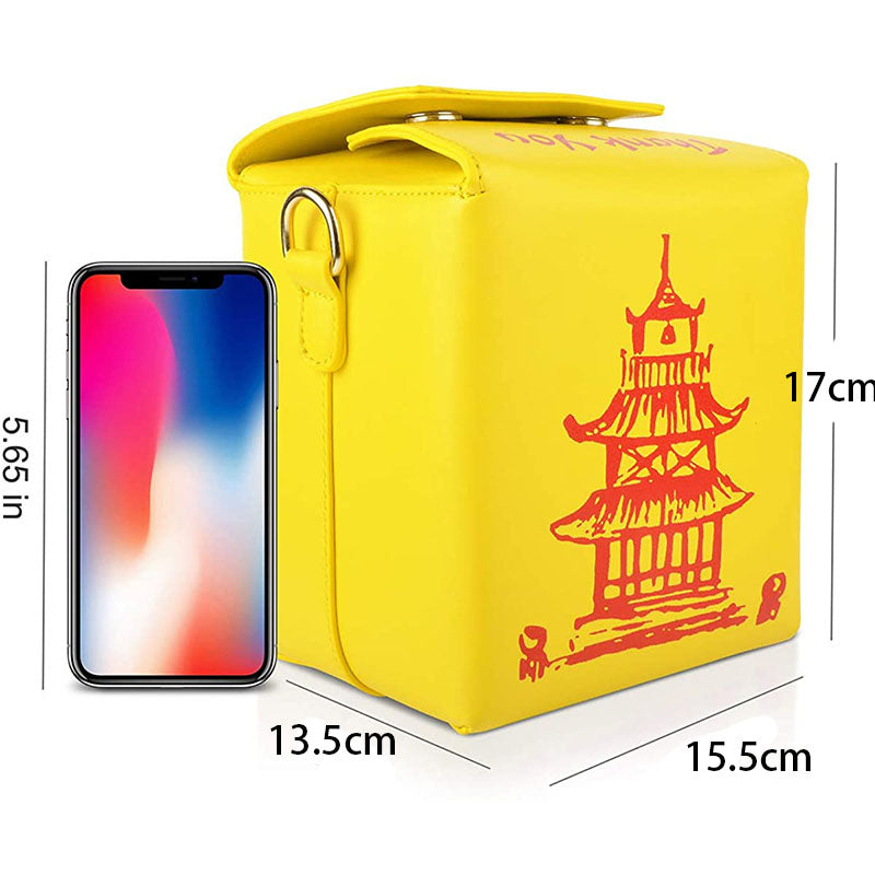 Fashion Crossbody Bag Chinese Takeout Box Style Clutch Bag for Girl-Yellow