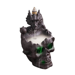 Backflow Incense Burner Ceramic Gothic Smoke Fountain for Halloween