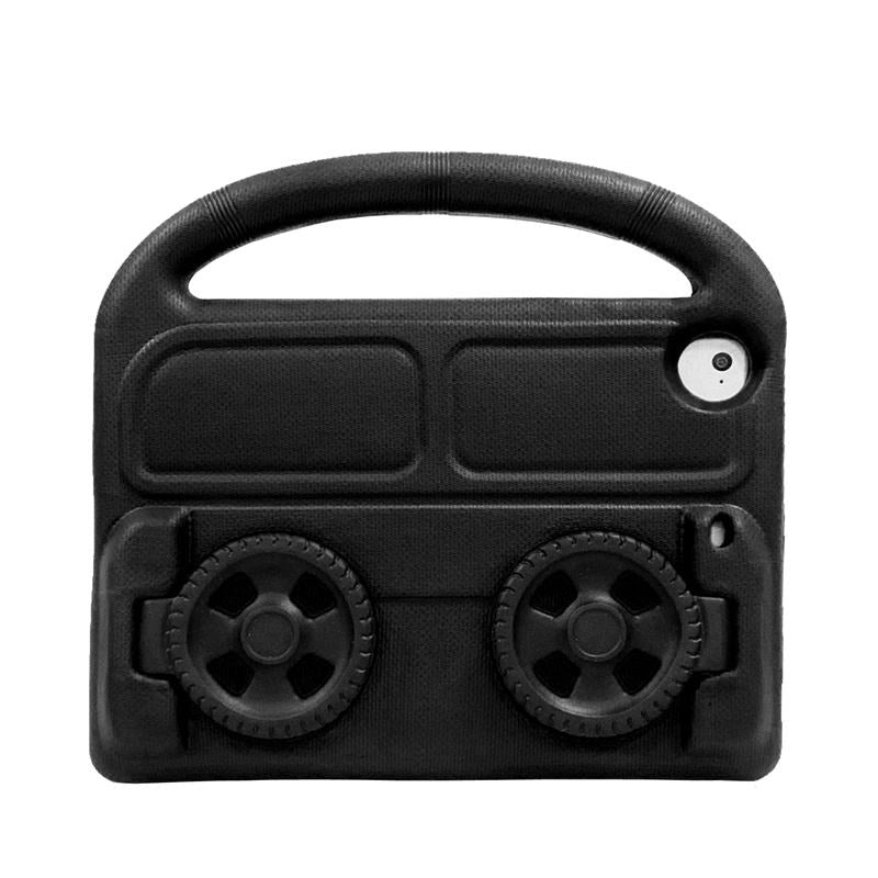 Wheel iPad Case For iPad Mini 1/2/3/4/5 Shockproof Stand Cover With Handle Stand-Black