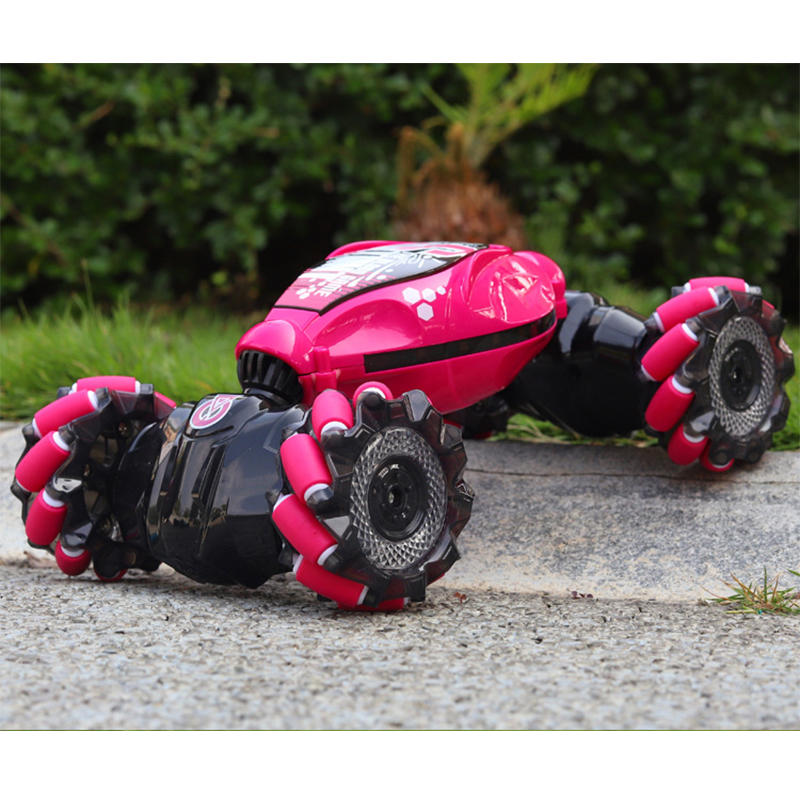 Remote Control Stunt Car with Light Music 360° Flips Rotating Off Road Vehicle Toys-Red