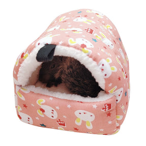 Warm Hamster Plush Bed Hanging Hammock Nest-CartoonPink