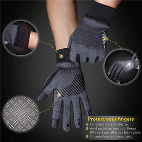 Winter Gloves Men Women Touchscreen Running Gloves Cold Weather Work Gloves -Gray