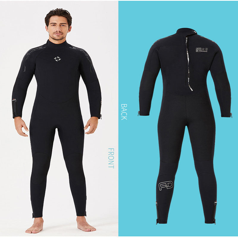 Adore Wetsuits Men's 5mm Premium Neoprene Full Suits for Scuba Diving,Spearfishing,Snorkeling,Surfing,Canoeing Dive Skin-D530003-Black