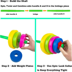 Adjustable Barbell Toy Set for Kid Pretend Play Exercise-82cm