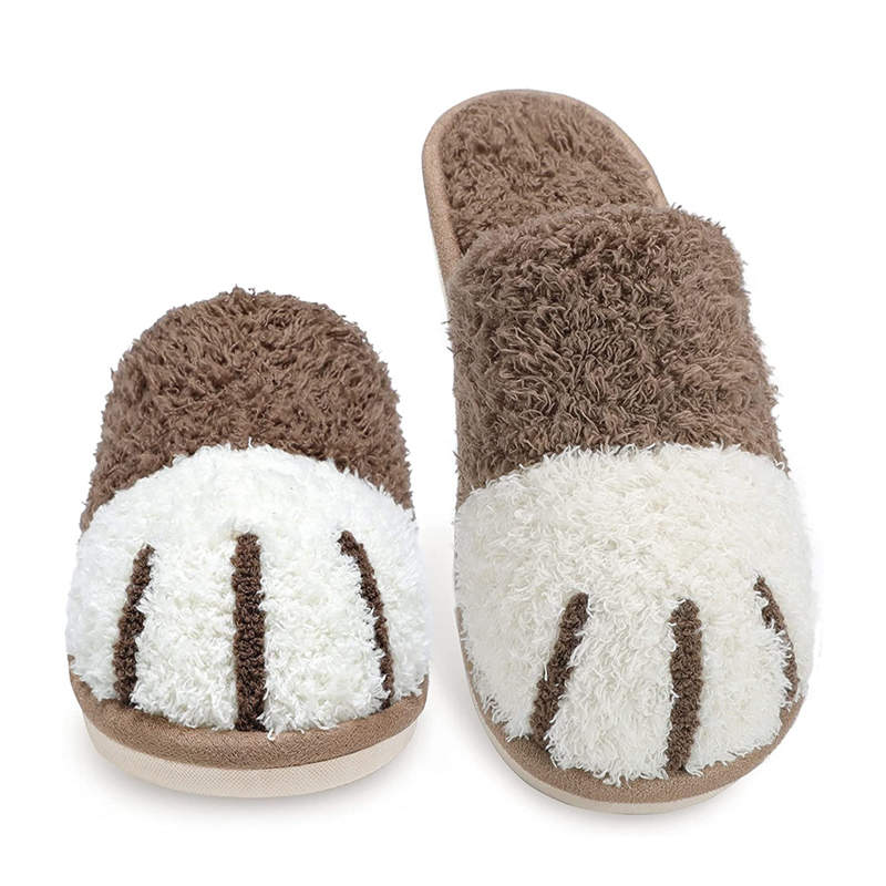 Memory Foam Unisex Slippers Comfortable Cute Animal Soft Shoes-Coffee