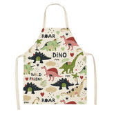 Parent-child Dinosaur Print Apron for Cooking Gardening-A11