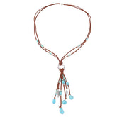 Turquoise Pendant Suede Necklace for Women-6