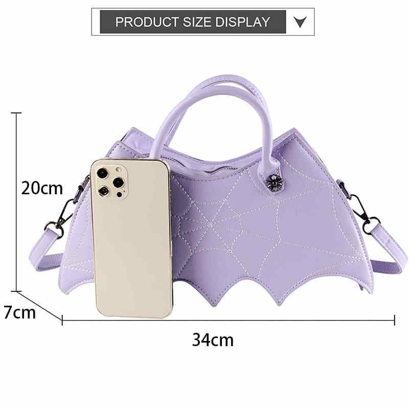 Women Novelty Bat Shoulder Bag Fashion Halloween Handbags-Purple