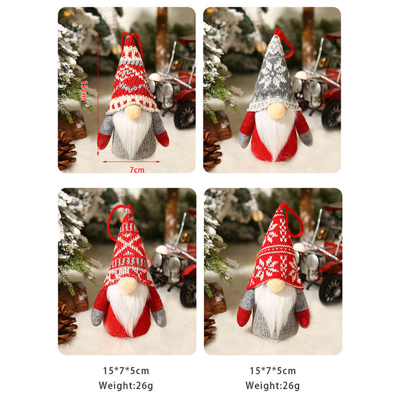 4 Pack Lighted Tomte Gnomes Ornaments Christmas Tree Hanging Home Decor