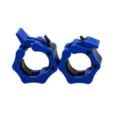 Pair of Olympic Barbell Clip Professional Barbell Plate Lock Collar Clip for 5CM Lever-Blue