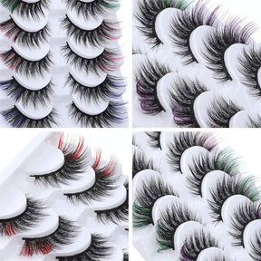 Cat Eye Colorful False Eyelashes Reusable Lash for Cosplay Festival