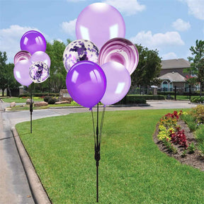 62pcs 12inch Purple Balloons Assorted Latex Purple Confetti White Balloons Garland Arch Kit for Wedding Birthday Graduation Party Decorations