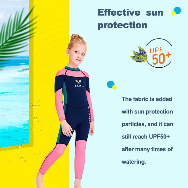 Adore Girls' Wetsuit 2.5MM One-piece Thickened Warm Wetsuit With Long Sleeves-M150552K-Navy