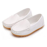 Casual Toddler Flat Shoes Boys Girls Soft Slippery Loafers-White