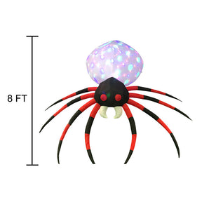 Halloween Inflatables Spider 8 FT with LED Lights Built-in for Party