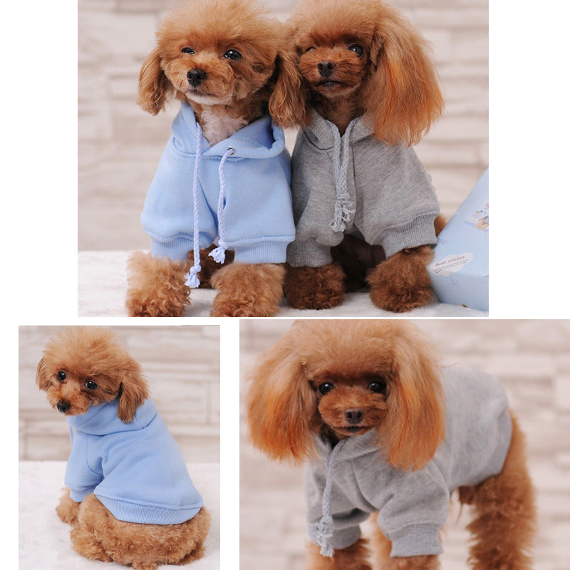 Small Dog Cotton Sweater Autumn and Winter Pet Clothes Dog Clothing-LightBlue