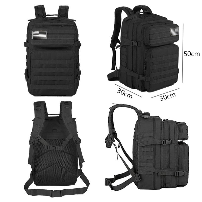 45L Military Tactical Backpacks for Camping Hiking-Black