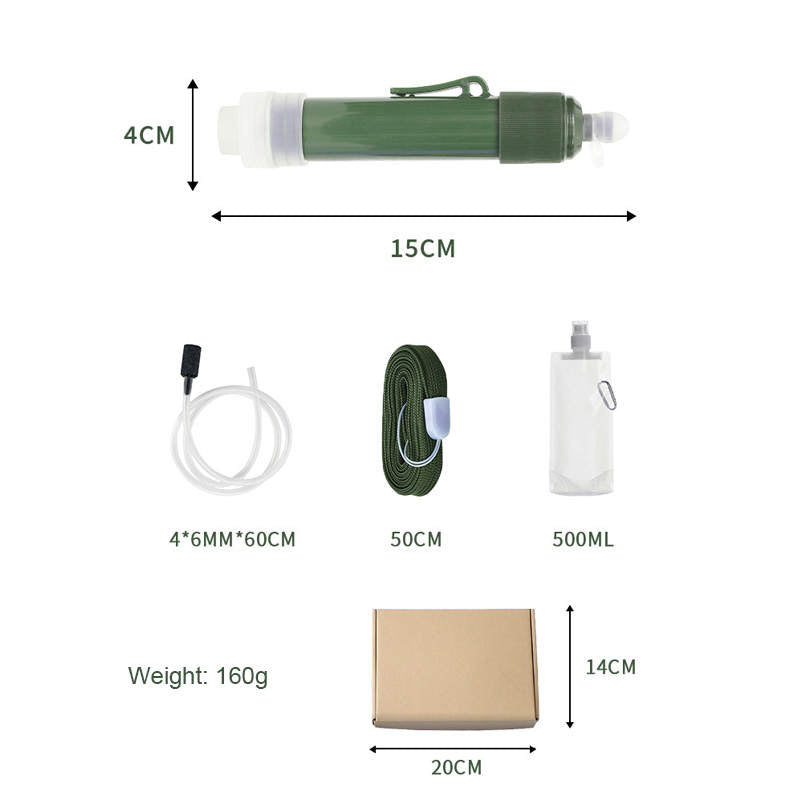 Personal Water Filter Straw Mini Water Purifier for Hiking