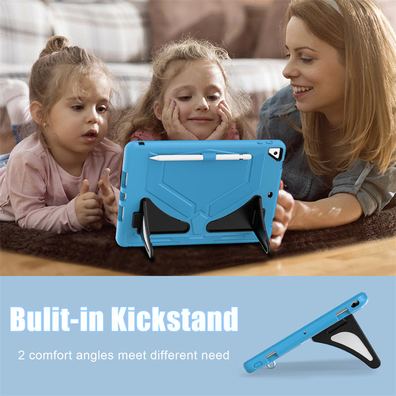 iPad Case Heavy Duty with Kickstand for iPad 10.2 inch 2021/2020/2019-LightBlue