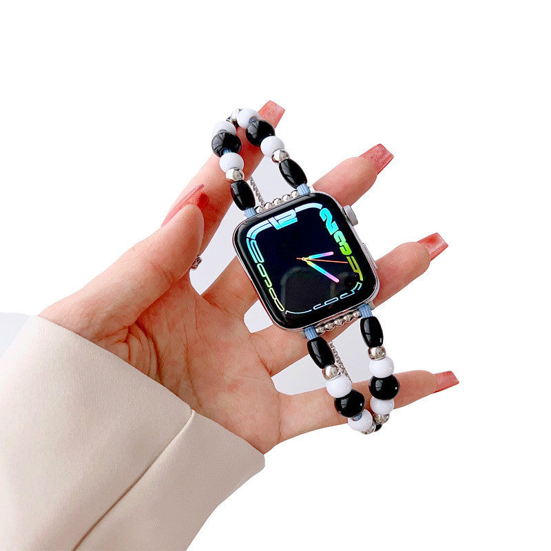 Fashion Beaded Watch Strap Bracelet Replacement for Apple Watch-6