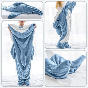 Shark Wearable Blanket for Adult Super Soft Cozy Flannel Hoodie