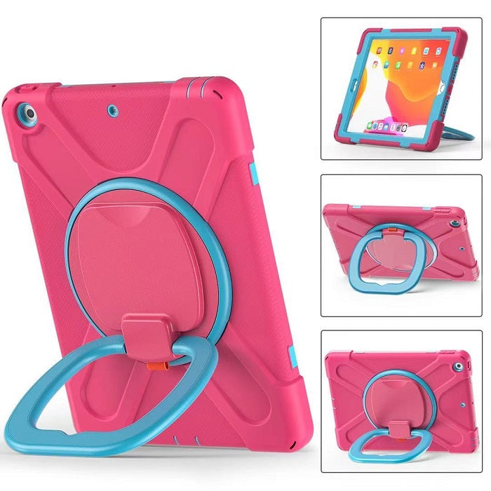 B-OnePiece iPad Case+Neck Strap For iPad Mini 1/2/3/4/5/6-Rose&Blue