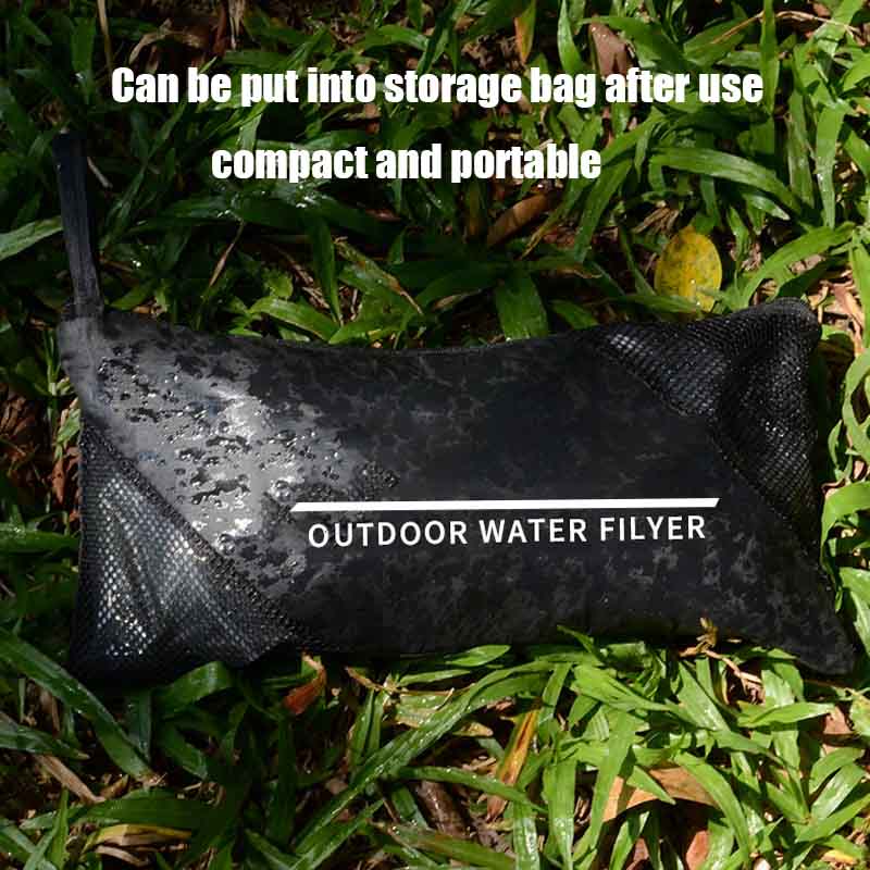 Portable Water Filter Pump Survival Gear for Hiking Camping-Army Green