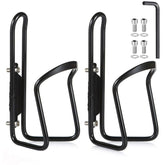 2 Pieces Light Aluminum Alloy Bicycle Outdoor Activity Bottle Cage Drilled Holes Required-Black