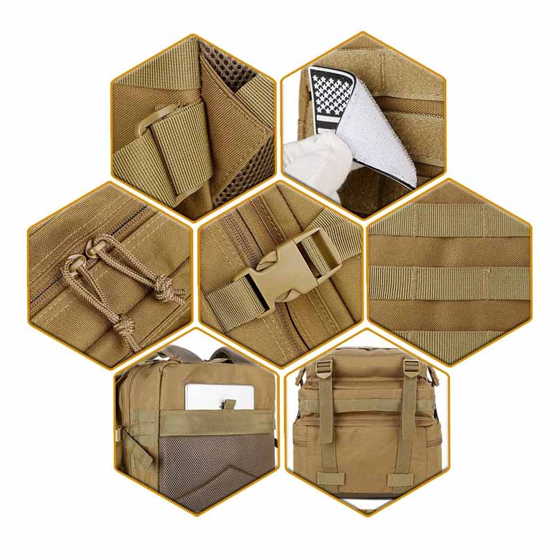 45L Military Tactical Backpacks for Camping Hiking-Khaki