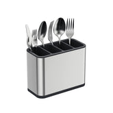 Utensil Holder Draining Stainless Steel with 4 Divided Compartments