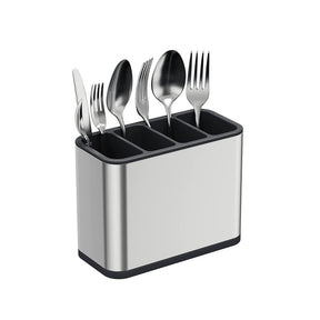 Utensil Holder Draining Stainless Steel with 4 Divided Compartments