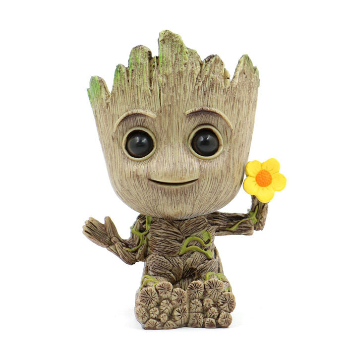 Aquarium Groot Fish Tank Decor Resin Crafts Ornaments-Flowerpot