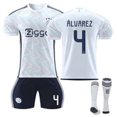 Ajax Away Jersey ALVAREZ #4 Soccer Jersey Kids Adult 3-Pieces Jersey Kits