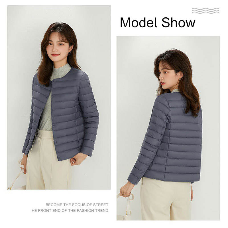 Womens Down Jacket Packable Lightweight Two Wear Waterproof Coat-DarkBlue