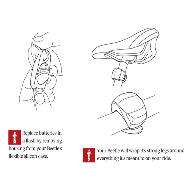 LED Bicycle Silicone Tail Light Kit Waterproof Mountain Bike Headlight 4 Pack Black Red