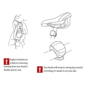 LED Bicycle Silicone Tail Light Kit Waterproof Mountain Bike Headlight 4 Pack Black