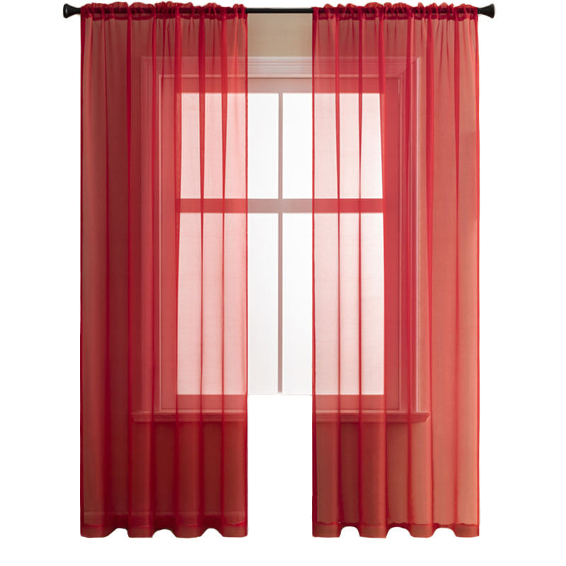 2 Panels Sheer Voile Rod Pocket Elegance Curtains for Living Room Bedroom-40