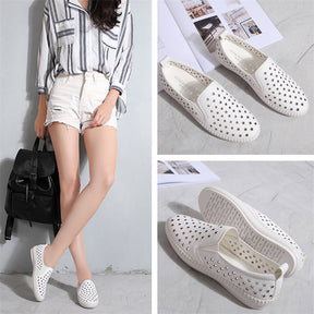 Womens Cutout Slip on Shoes for Summer Fashion Flat Loafers