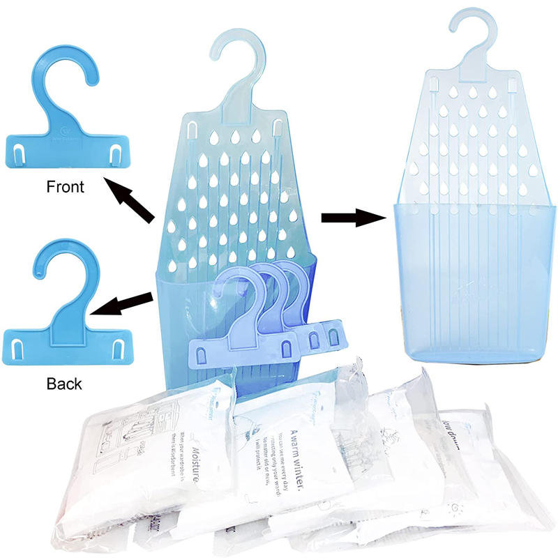 Pack of 12 Moisture Absorber Hanging Bags with Plastic Case Hook Humidity Packs