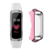 TPU Soft Slim Plating Full-Around Protective Watch Case Cover For Samsung Fit E-Pink