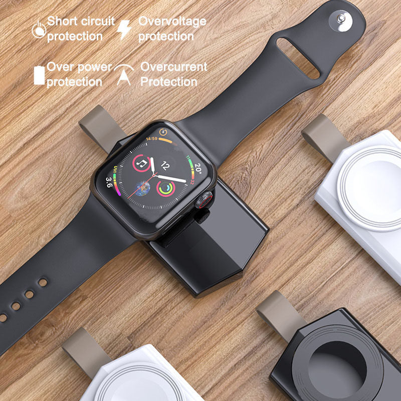 Portable Magnetic Travel Wireless USB iWatch Charger for Apple Watch Series 6/5/4/3/2/1/SE-Black