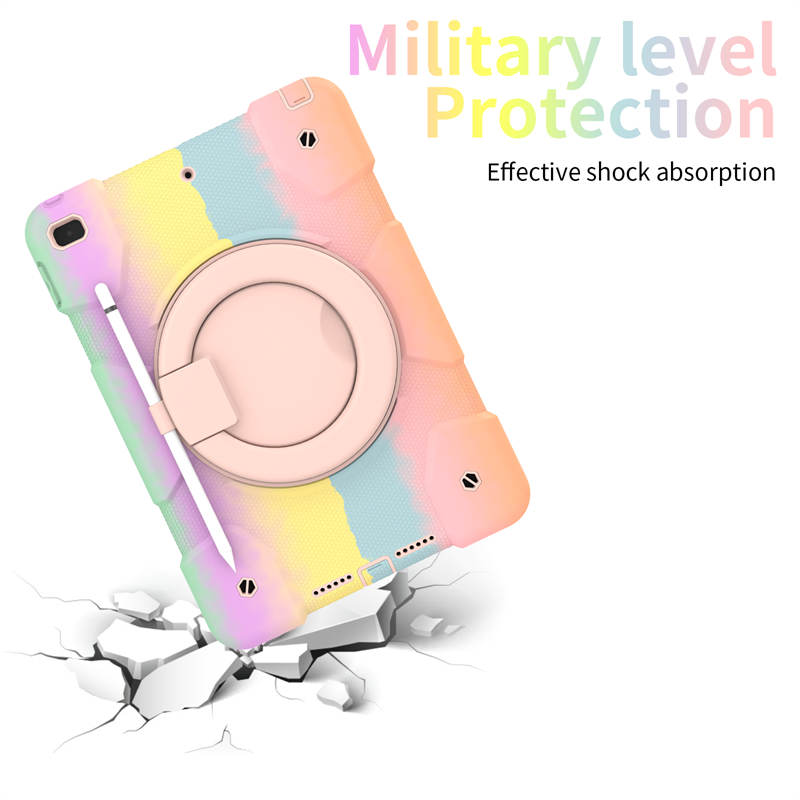 iPad Case For iPad 10.2 with 360¡ãSwivel Stand-Colorful Rose Gold