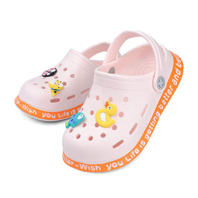 Childrens Clogs Boys Girls Soft Sandals Lightweight Non-Slip Shoes-Pink