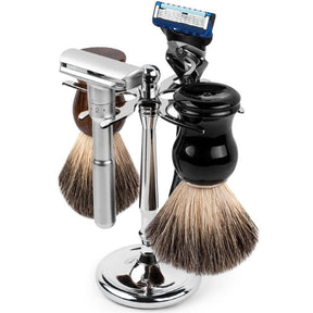 4 Prong Chrome Razor Brush Stand for Shaving Accessories