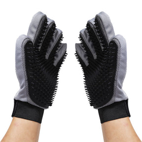 1 Pair Pet Grooming Gloves Efficient Hair Remover Brush-Black