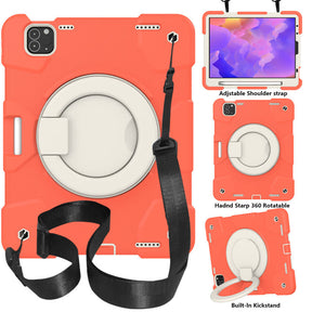 iPad Case For iPad Pro 11/Air 4 with 360¡ãSwivel Stand-Coral Orange