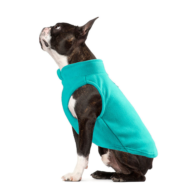 Dog Warm Vest Solid Color Pet Clothes for Small Medium Dogs and Cats-Mars Green