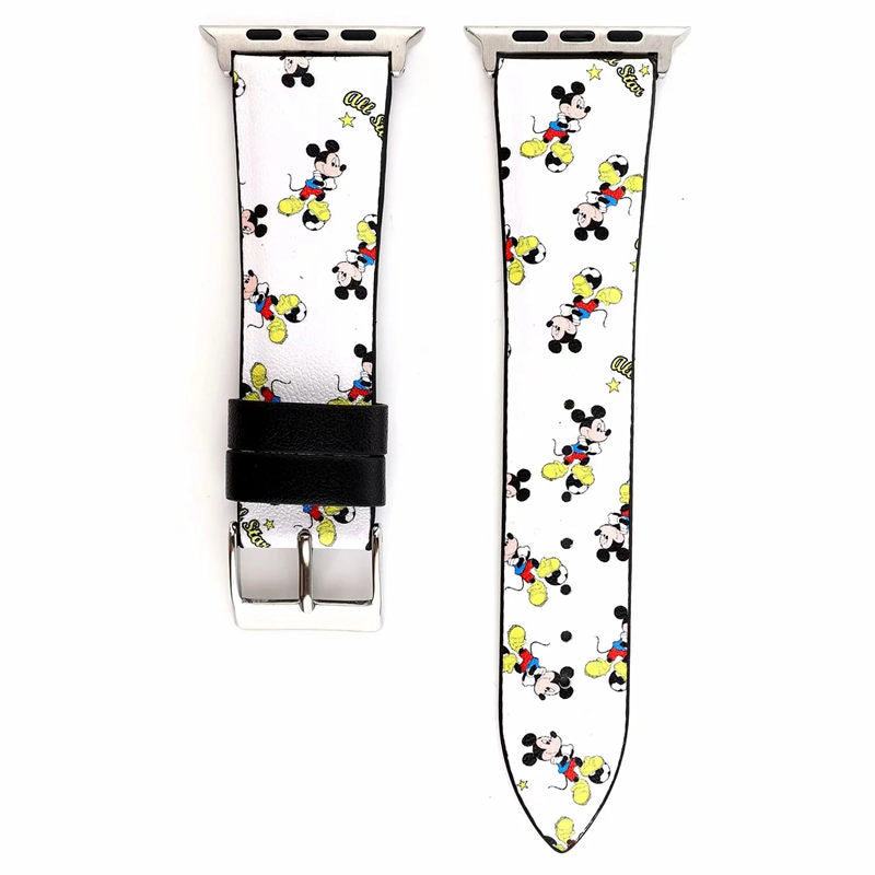 Cartoon Leather Watch Band for Apple Watch Series SE/6/5/4/3/2/1-G