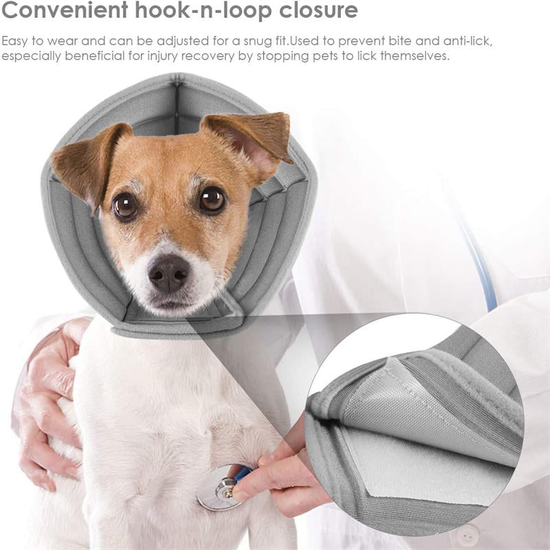 Dog Collar for Surgery Soft Recovery Cone to Protect Dogs Wound Healing-Gray