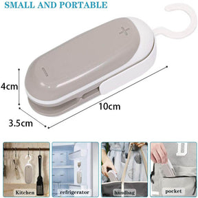2Packs Portable Mini 2 in 1 Heat Seal and Cutter Mini Food Sealer For Plastic Bags Food Storage-Black